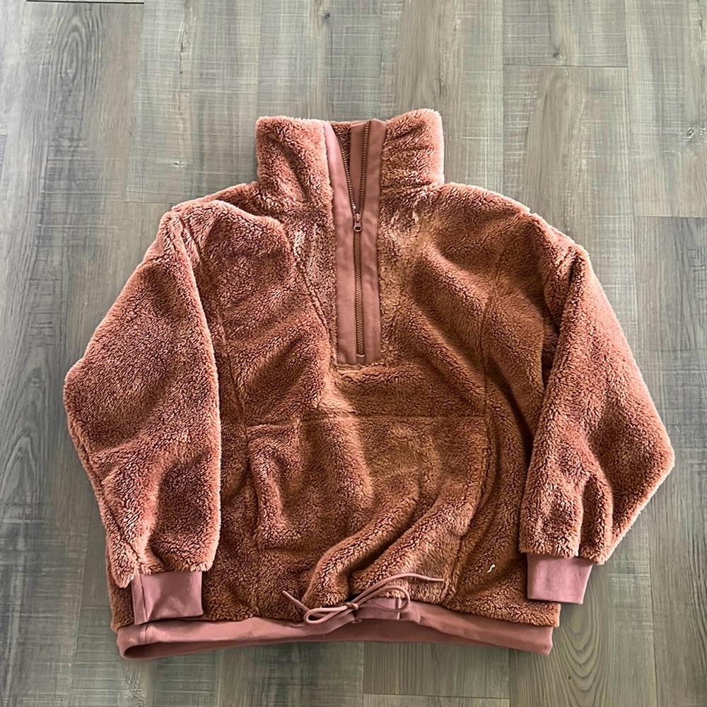 Brown Fuzzy Quarter Zip